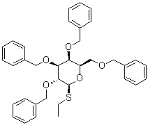 Ethyl 2,3,4,6-tetrakis-O-(phenylmethyl)-1-thio-beta-D-galactopyranoside molecular structure (CAS 125411-99-6)