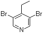 4-乙基-3,5-二溴吡啶分子结构 (CAS 125419-80-9)