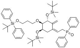 (Z)-[2-{(3R,4R,5R)-3,5-bis(tert-butyldimethylsilanyloxy)-2-methylene-4-(3-(tert-butyldiphenylsilanyloxy)propoxy)cyclohexylidene}ethyl]diphenylphosphine oxide molecular structure (CAS 1254276-84-0)