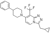 3-(Cyclopropylmethyl)-7-(4-phenyl-1-piperidinyl)-8-(trifluoromethyl)-1,2,4-triazolo[4,3-a]pyridine molecular structure (CAS 1254977-87-1)