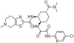 N-(5-Chloropyridin-2-yl)-N'-[(1R,2S,4R)-4-[(dimethylamino)carbonyl]-2-[[(5-methyl-4,5,6,7-tetrahydrothiazolo[5,4-c]pyridin-2-yl)carbonyl]amino]cyclohexyl]ethanediamide molecular structure (CAS 1255529-23-7)