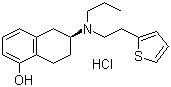 结构式 CAS# 125572-93-2, 盐酸罗替戈汀; (S)-5,6,7,8-四氢-6-[丙基[2-(2-噻吩)乙基]氨基]-1-萘酚盐酸盐