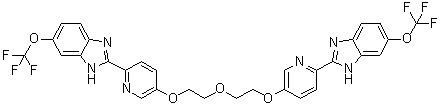 2,2'-[Oxybis(2,1-ethanediyloxy-5,2-pyridinediyl)]bis[6-(trifluoromethoxy)-1H-benzimidazole] molecular structure (CAS 1256094-72-0)