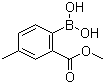 2-甲氧羰基-4-甲基苯硼酸分子结构 (CAS 1256355-43-7)