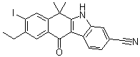 9-Ethyl-6,6-dimethyl-8-iodo-11-oxo-6,11-dihydro-5H-benzo[b]carbazole-3-carbonitrile molecular structure (CAS 1256584-80-1)