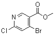4-溴-6-氯-3-吡啶羧酸甲酯分子结构 (CAS 1256790-93-8)