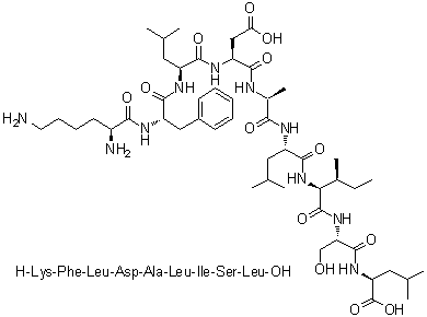 L-Lysyl-L-phenylalanyl-L-leucyl-L-alpha-aspartyl-L-alanyl-L-leucyl-L-isoleucyl-L-seryl-L-leucine molecular structure (CAS 1256927-65-7)