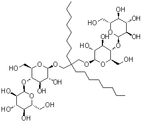 2,2-Dioctyl-1,3-propanediyl bis[4-O-alpha-D-glucopyranosyl-beta-D-glucopyranoside] molecular structure (CAS 1257852-99-5)