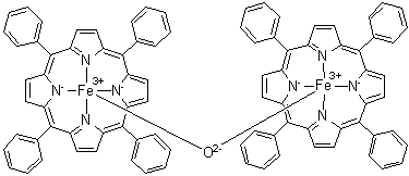 结构式 CAS# 12582-61-5, mu-氧二[alpha,beta,gamma,delta-四苯基卟啉铁(III)]