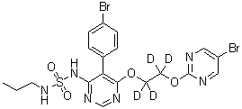 N-[5-(4-Bromophenyl)-6-[2-[(5-bromo-2-pyrimidinyl)oxy]ethoxy-1,1,2,2-d<sub>4</sub>]-4-pyrimidinyl]-N'-propylsulfamide molecular structure (CAS 1258428-05-5)
