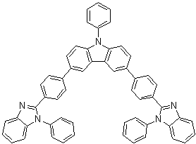 9-Phenyl-3,6-bis[4-(1-phenyl-1H-benzimidazol-2-yl)phenyl]-9H-carbazole molecular structure (CAS 1258780-50-5)