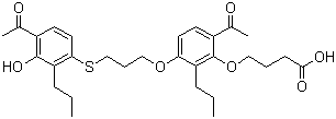 4-[6-乙酰基-3-[3-[(4-乙酰基-3-羟基-2-丙基苯基)硫]丙氧基]-2-丙基苯氧基]丁酸分子结构 (CAS 125961-82-2)