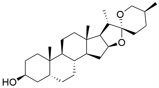 菝葜皂苷元分子结构 (CAS 126-19-2)