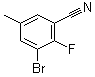 3-溴-2-氟-5-甲基苯甲腈分子结构 (CAS 1260741-40-9)