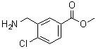 3-(氨基甲基)-4-氯苯甲酸甲酯分子结构 (CAS 1260786-76-2)