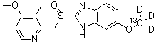 Omeprazole-(5-methoxy-<sup>13</sup>C,d<sub>3</sub>) molecular structure (CAS 1261395-28-1)