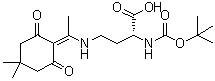 (2R)-4-[[1-(4,4-二甲基-2,6-二氧代环己基亚基)乙基]氨基]-2-[[叔丁氧羰基]氨基]丁酸分子结构 (CAS 1263046-41-8)