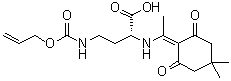 (2R)-2-[[1-(4,4-二甲基-2,6-二氧代环己亚基)乙基]氨基]-4-[[(2-丙烯-1-基氧基)羰基]氨基]丁酸分子结构 (CAS 1263046-79-2)