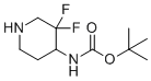 4-(叔丁氧羰基-氨基)-3,3-二氟哌啶分子结构 (CAS 1263180-22-8)