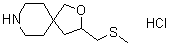3-[(Methylthio)methyl]-2-oxa-8-azaspiro[4.5]decane hydrochloride (1:1) molecular structure (CAS 1263281-42-0)