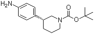 (3R)-3-(4-氨基苯基)-1-哌啶甲酸叔丁酯分子结构 (CAS 1263284-59-8)