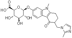 2,3,4,9-Tetrahydro-9-methyl-3-[(2-methyl-1H-imidazol-1-yl)methyl]-4-oxo-1H-carbazol-7-yl beta-D-glucopyranosiduronic acid molecular structure (CAS 126671-74-7)