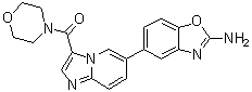 [6-(2-Amino-5-benzoxazolyl)imidazo[1,2-a]pyridin-3-yl]-4-morpholinylmethanone molecular structure (CAS 1268454-23-4)
