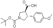 (3S,4R)-4-(4-Methoxyphenyl)-1,3-pyrrolidinedicarboxylic acid 1-(1,1-dimethylethyl) ester molecular structure (CAS 1269260-00-5)