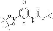 N-[5-氯-2-氟-3-(4,4,5,5-四甲基-1,3,2-二氧硼杂环戊烷-2-基)苯基]氨基甲酸叔丁酯分子结构 (CAS 1269440-69-8)