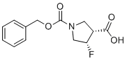 (3R,4S)-1-((Benzyloxy)carbonyl)-4-fluoropyrrolidine-3-carboxylic acid molecular structure (CAS 1269755-11-4)