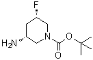 (3R,5S)-3-Amino-5-fluoro-1-piperidinecarboxylic acid 1,1-dimethylethyl ester molecular structure (CAS 1271810-13-9)