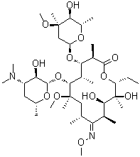 (9E)-6-O-甲基红霉素 9-(O-甲基肟)分子结构 (CAS 127182-44-9)