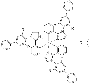 (OC-6-22)-Tris[2-[1-[3,5-bis(1-methylethyl)[1,1'-biphenyl]-4-yl]-1H-imidazol-2-yl]phenyl]iridium molecular structure (CAS 1272505-63-1)
