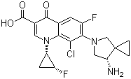 7-[(7S)-7-氨基-5-氮杂螺[2.4]庚烷-5-基]-8-氯-6-氟-1-[(1S,2R)-2-氟环丙基]-1,4-二氢-4-氧代-3-喹啉甲酸分子结构 (CAS 127254-11-9)