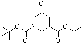 Ethyl N-tert-butoxycarbonyl-5-hydroxypiperidine-3-carboxylate molecular structure (CAS 1272756-00-9)