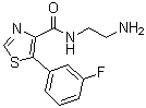 N-(2-氨基乙基)-5-(3-氟苯基)-4-噻唑甲酰胺分子结构 (CAS 127500-84-9)