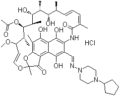Rifapentine hydrochloride molecular structure (CAS 127923-87-9)