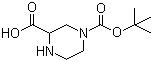 4-Boc-哌嗪-2-羧酸分子结构 (CAS 128019-59-0)