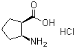 (1R,2S)-(-)-2-氨基-1-环戊烷羧酸盐酸盐分子结构 (CAS 128110-37-2)