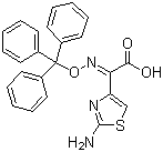 (Z)-2-(2-氨基噻唑-4-基)-2-三苯甲氧亚氨基乙酸分子结构 (CAS 128438-01-7)