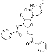 1-(3,5-二-O-苯甲酰基-2-脱氧-2-氟-beta-D-阿拉伯呋喃糖基)-2,4(1H,3H)-嘧啶二酮分子结构 (CAS 128496-10-6)