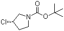 (3S)-3-氯-1-吡咯烷甲酸叔丁酯分子结构 (CAS 1289584-82-2)