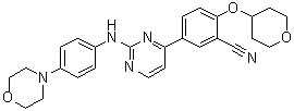 5-[2-[[4-(4-Morpholinyl)phenyl]amino]-4-pyrimidinyl]-2-[(tetrahydro-2H-pyran-4-yl)oxy]benzonitrile molecular structure (CAS 1292310-49-6)