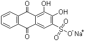 结构式 CAS# 130-22-3, 茜素红 S; 媒介红 3; 茜素磺酸钠; 9,10-二氢-3,4-二羟基-9,10-二氧代-2-蒽磺酸单钠盐