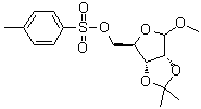 甲基 2,3-O-异丙亚基-5-O-对甲苯磺酰基-D-呋喃核糖苷分子结构 (CAS 13007-50-6)