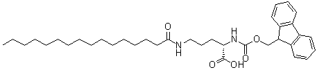 N2-[(9H-芴-9-基甲氧基)羰基]-N5-(1-氧代十六烷基)-L-鸟氨酸分子结构 (CAS 1301706-41-1)