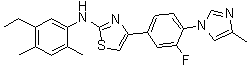 N-(5-Ethyl-2,4-dimethylphenyl)-4-[3-fluoro-4-(4-methyl-1H-imidazol-1-yl)phenyl]-2-thiazolamine molecular structure (CAS 1304630-27-0)