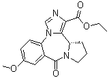 (13aS)-11,12,13,13a-四氢-7-甲氧基-9-氧代-9H-咪唑并[1,5-a]吡咯并[2,1-c][1,4]苯并二氮杂卓-1-羧酸乙酯分子结构 (CAS 130477-52-0)