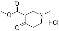 1-甲基-4-哌啶酮-3-羧酸甲酯盐酸盐分子结构 (CAS 13049-77-9)