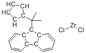 异丙亚基(环戊二烯基-9-芴基)锆二氯化物分子结构 (CAS 130638-44-7)